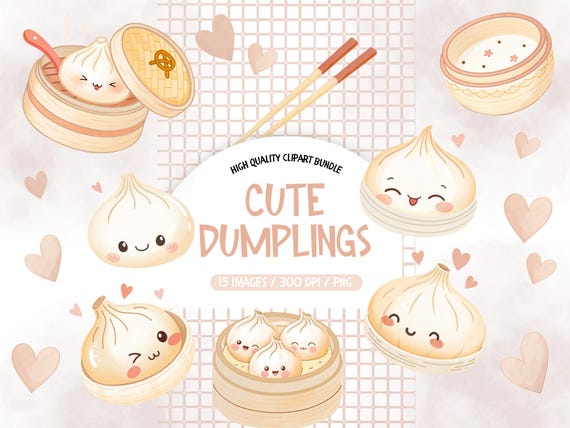 Cute Dumpling Clipart, Asian Food Clipart, Little Dumpling Png, Dim Sum Clipart, Kawaii Dumplings  Clipart, Food Clip Art Cute