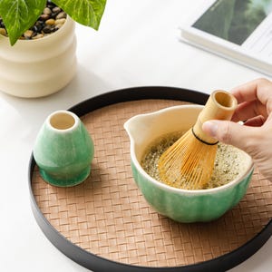 Hand-painted ceramic matcha bowl set/Matcha gift box/tea set/Creative Gifts/Ocean-themed gifts for women