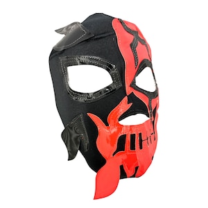 HALLOWEEN SKULL (pro-fit) Lucha Libre Wrestling Mask - (Adult Size) black/orange