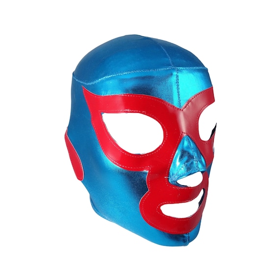 Mexican Wrestler Costume Red & Blue Adult Mexican Wrestler Costume Red & Blue Adult
