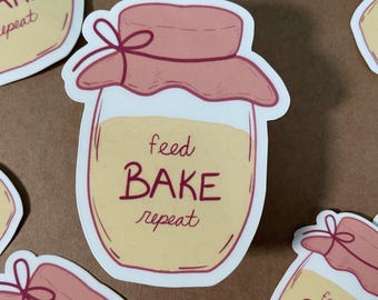 Sourdough Starter Jar Sticker: Waterproof Vinyl Decal