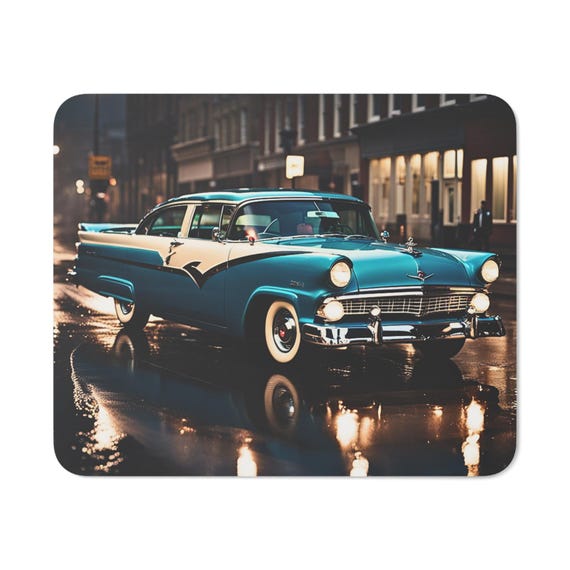 Mouse Pad, Vintage Car Mouse Mat, Desk Accessory, Office Decor, Retro Ford Crown Victoria mousepad, Classic Car Lover Gift