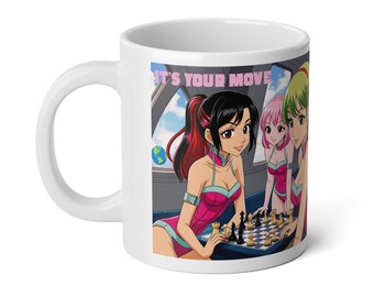 Large Mug for the chess player Chess Themed Jumbo Mug Gift for Gamers, Cozy Cosmos celestial spaceship outer space Chess Lovers
