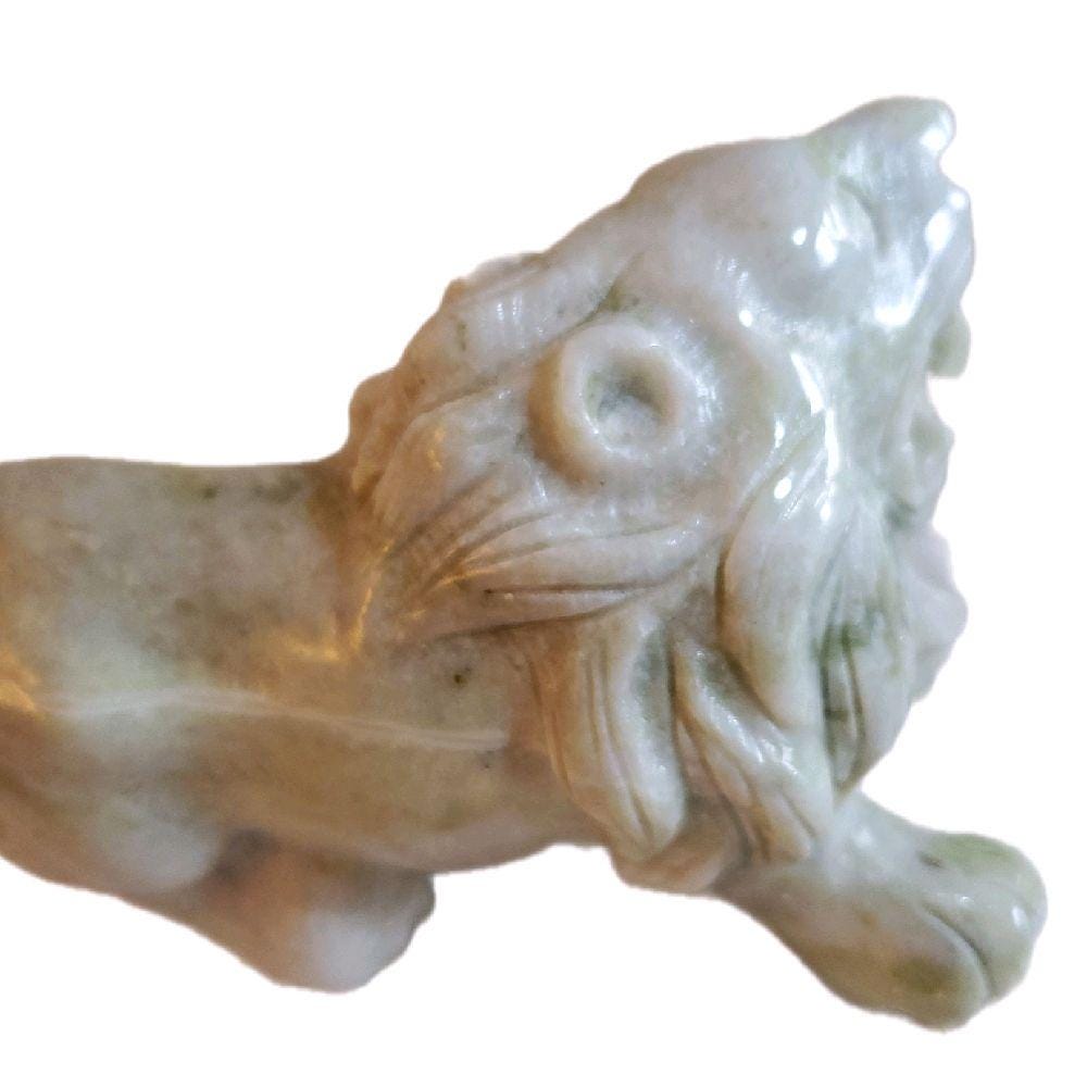 翡翠の獅子像 • 藍田翡翠彫刻 • 中国の守護獅子彫刻 • 手彫りの石像