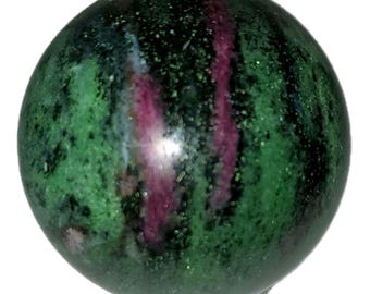 Ruby in Zoisite (Anyolite) Sphere • Natural Ruby Banding • Polished Crystal Sphere • 367 g • 2.36 in