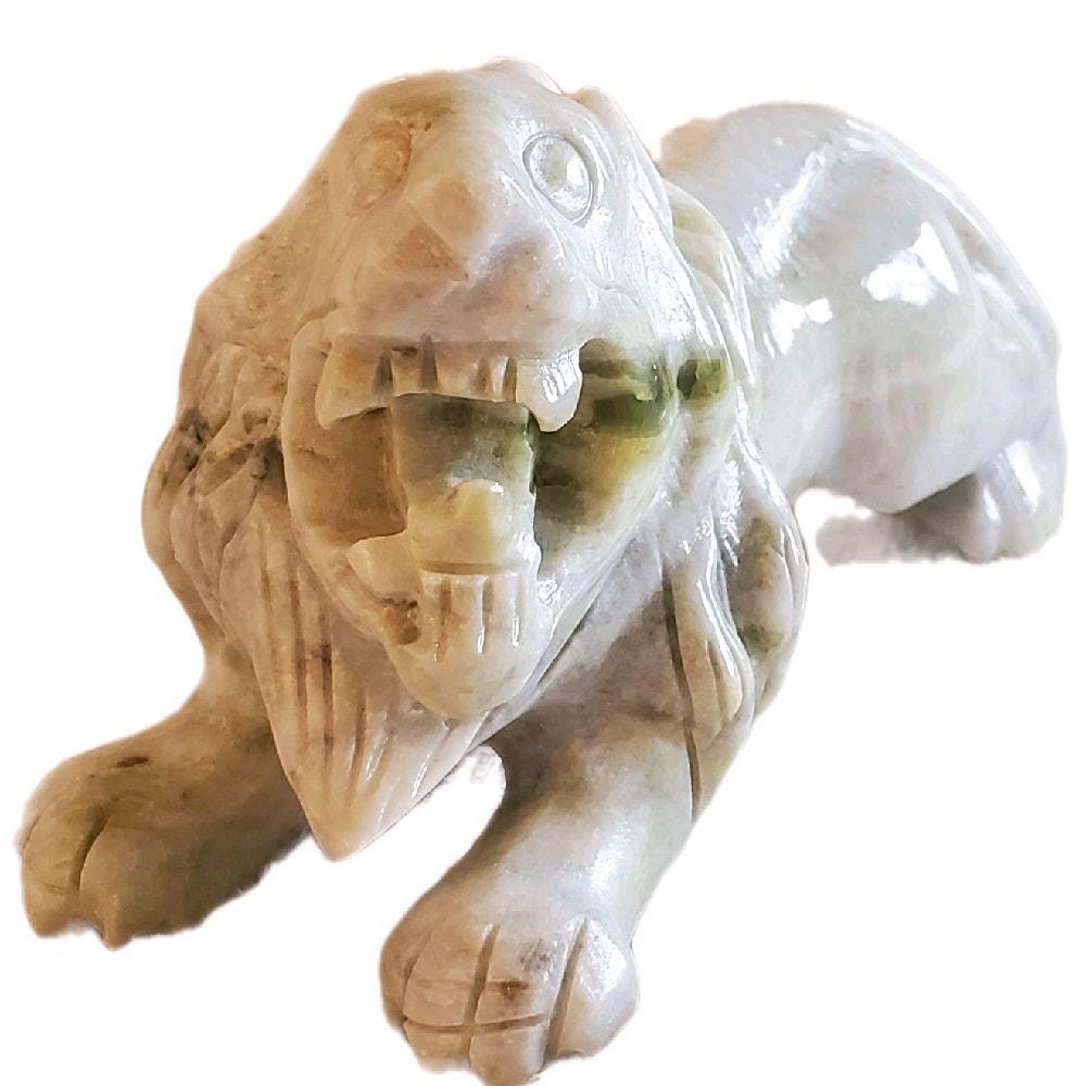 翡翠の獅子像 • 藍田翡翠彫刻 • 中国の守護獅子彫刻 • 手彫りの石像