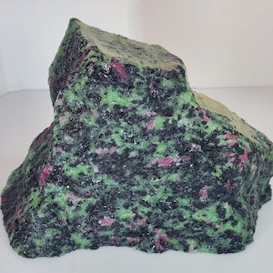 Ruby Zoisite Mountain Titan • Polished Display Stone • UV Reactive Red Ruby + White Snowcap Glow • 1237 g • 6.5×4×2.25 inches