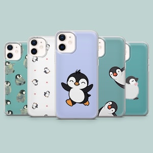 Cute Penguin Phone Case Arctic Animal Cover for iPhone 16, 15, 14, 13, 12, 11, Samsung S25Ultra, S24, S23FE A54 A25 A14 Pixel 9 8A 7Pro 6Pro