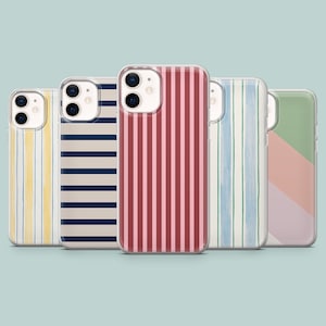 Custodia per telefono a strisce, cover minimalista per iPhone 16, 15, 14, 13, 12, 11, Samsung S25Ultra, S24, S23FE, A54 A25 A14 Pixel 9 8A 7Pro 6Pro