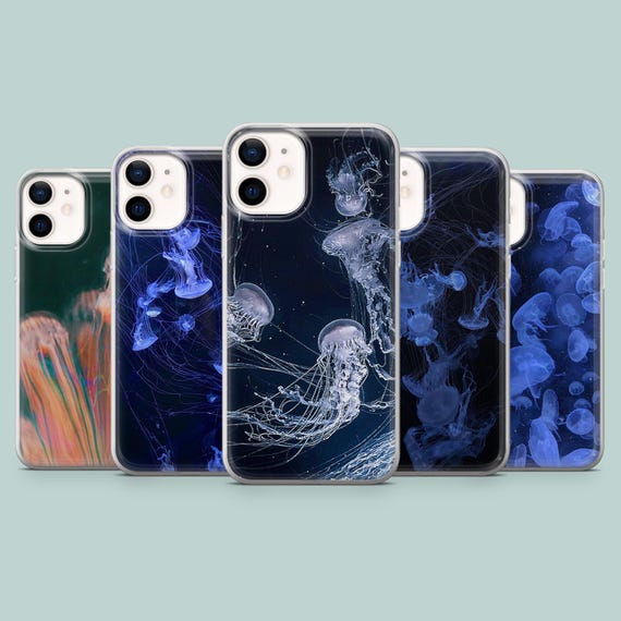 Jellyfish Phone Case Ocean, Aquatic Cover for iPhone 17, 16, 15, 14, 13, 12 Samsung S25Ultra, S24, S23FE A54 A25 A14 Pixel 10 9A 8Pro 7Pro