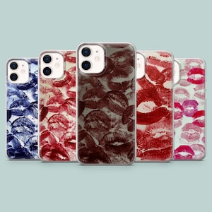Coque de portable Kiss Marks Bordeaux, rouge à lèvres pour iPhone 16 15 14 13 12 11 Samsung S25Ultra S24 S23FE A25 A14 Pixel 9 8A 7Pro 6Pro