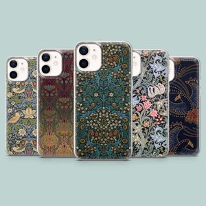 Art Nouveau Phone Case William Morris Floral Cover for iPhone 16 15 14 13 12 11 Samsung S25Ultra S24 S23FE A54 A25 A14 Pixel 9 8A 7Pro 6Pro