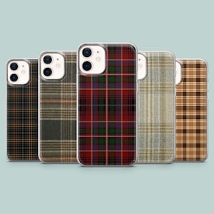 Plaid Cozy Phone Case Scottish Flannel Cover for iPhone 16, 15, 14, 13, 12, 11, Samsung S25Ultra, S24 S23FE A54 A25 A14 Pixel 9 8A 7Pro 6Pro