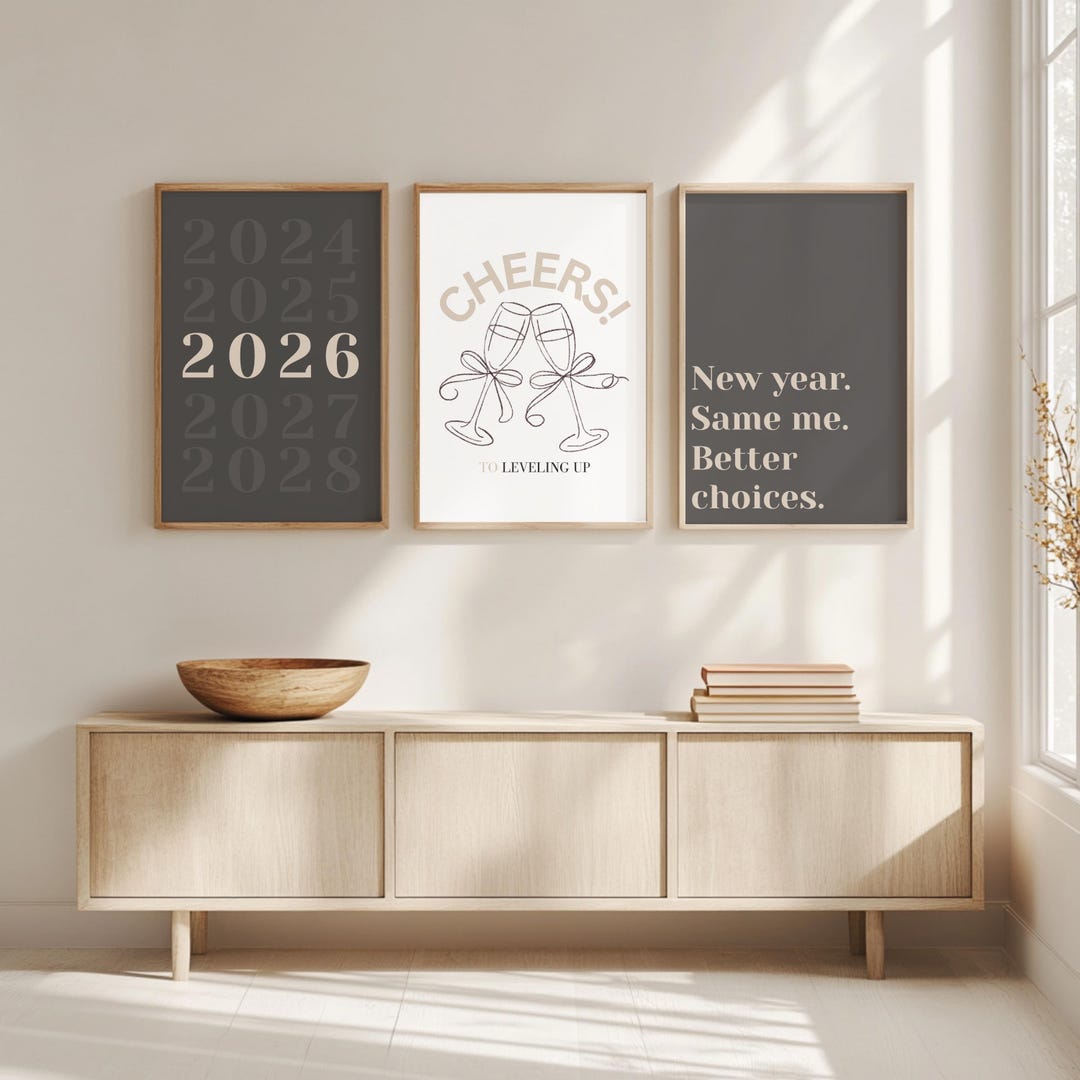 Set of 3 New Year Motivational Printable Wall Art 2026 Goal Setting ...