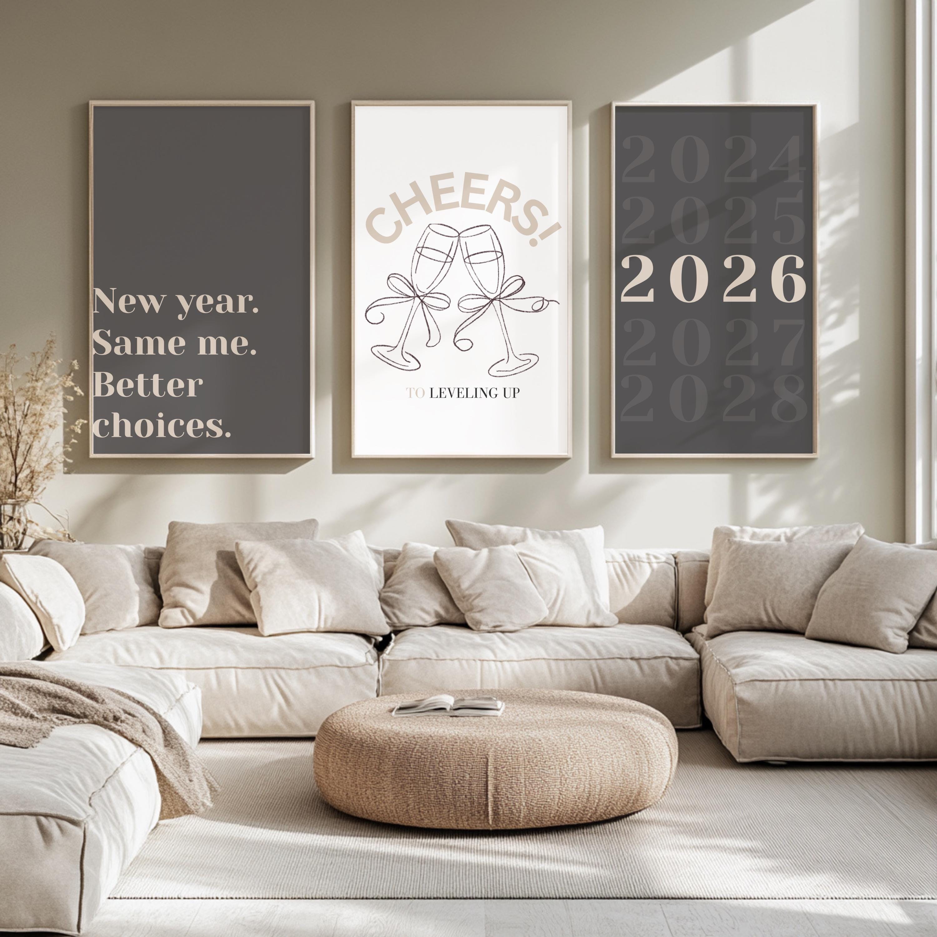 Set of 3 New Year Motivational Printable Wall Art 2026 Goal Setting ...