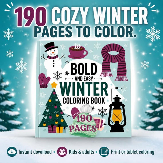 Cozy Winter Coloring Book (Instant Download)
