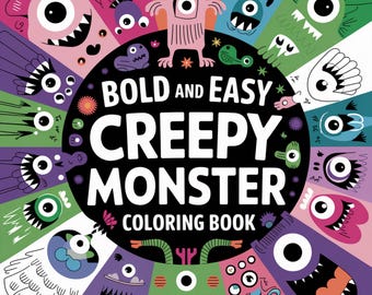 Creepy Monster Coloring Pages (Instant Download)