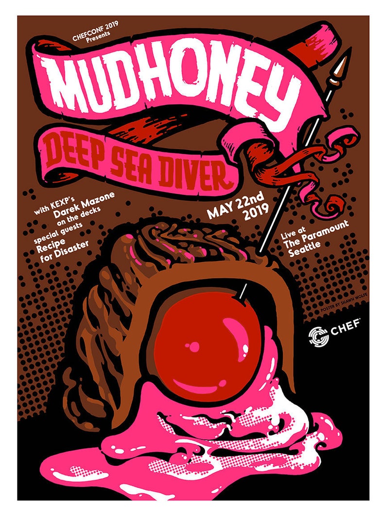Mudhoney with Deep Sea Diver poster by Shawn Wolfe image 1