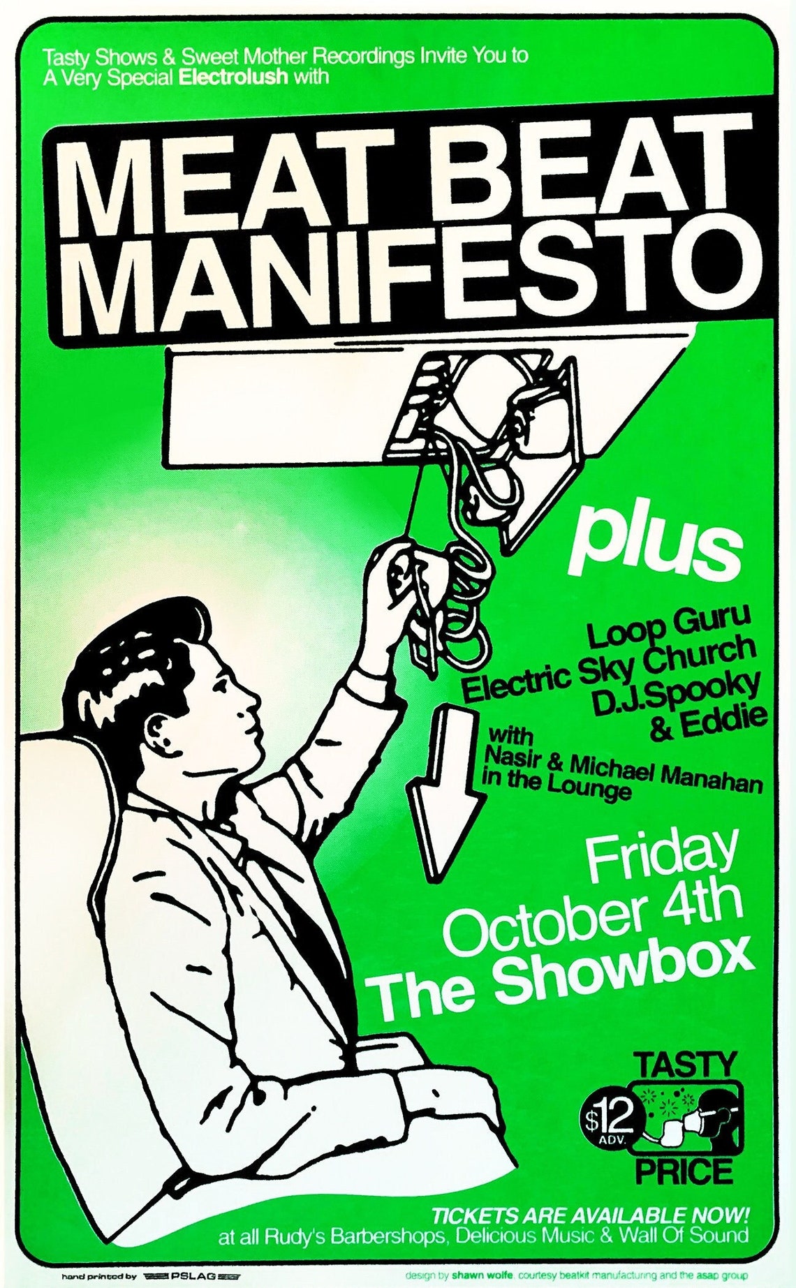 Meat Beat Manifesto Rare Poster by Shawn Wolfe Etsy