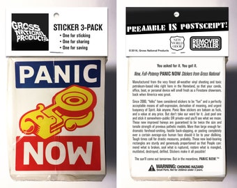 PANIC NOW ~ Jumbo Sticker Set - 3 Pack