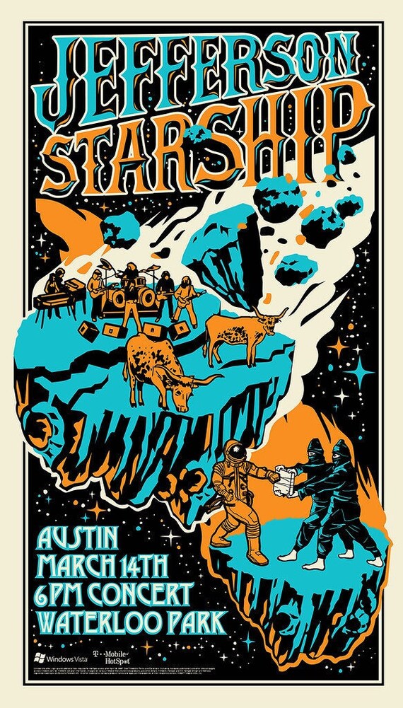 Jefferson Starship Poster by Shawn Wolfe - Etsy