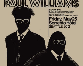 Sean Nelson Sings The Songs of Paul Williams - poster by Shawn Wolfe