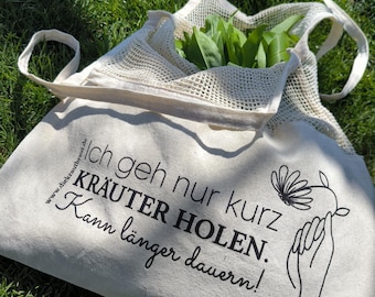 Große Kräuter Sammeltasche mit praktischem Mesh