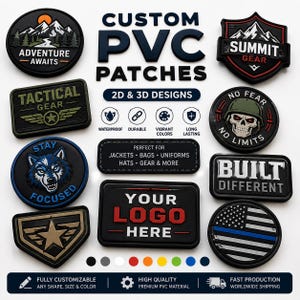 Toppe personalizzate in PVC 3D: il tuo logo, impermeabili, con velcro/termoadesive
