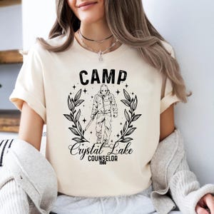 Camp Crystal Lake Shirt Counselor 1980 Horror Movie Tee Spooky Halloween Graphic Tshirt Scary Camp Slasher Top Creepy Fall Outfit