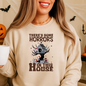 Spooky Halloween Sweatshirt, Horror Movie Character Hoodie, Haunted Treehouse Pullover, Creepy Halloween Graphic Hoodie, Scary Fall Outfit