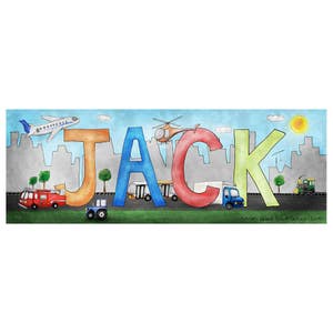 Personalized Child Name Sign - Vehicle Theme