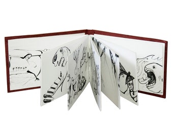 Handmade Accordion Book - A Long Drawing