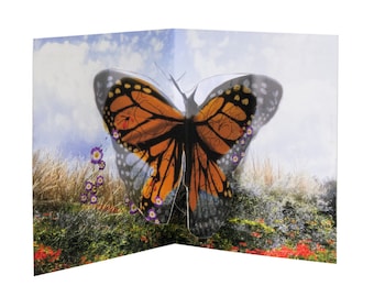 3D Pop Up Card - Butterfly Flowers