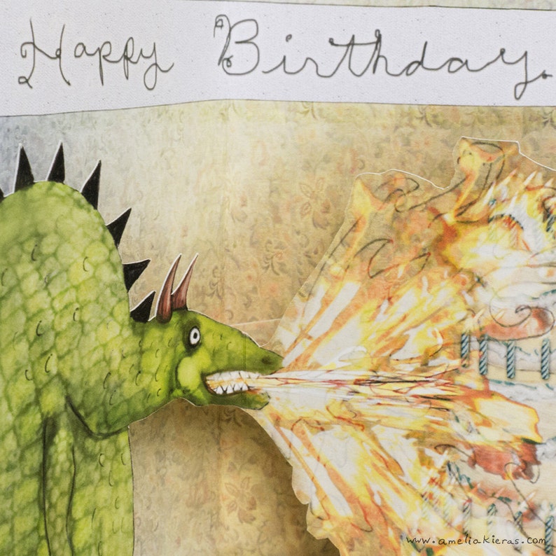 3D Pop Up Card Happy Birthday Dragon image 3