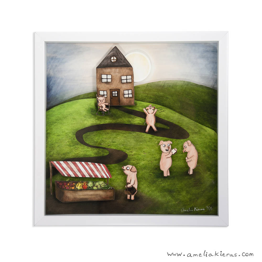 Little Miss Muffet Shadow Box Limited Edition Shadow Box Wall Art