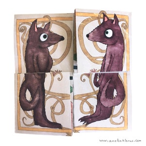 Illustrated Monster Flexagon: Folding Paper Toy with Six Hidden Pictures image 5