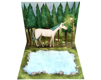 3D Pop Up Card - Magic Unicorn