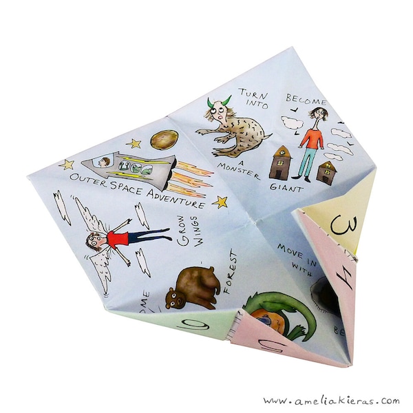 Illustrated Fortune Teller / Cootie Catcher