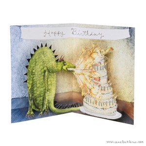 3D Pop Up Card Happy Birthday Dragon image 1