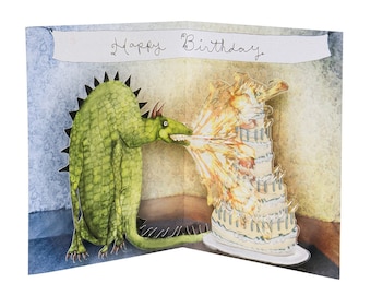 3D Pop Up Card - Happy Birthday Dragon