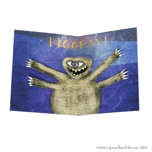 3D Pop Up Card - Alien Hooray!