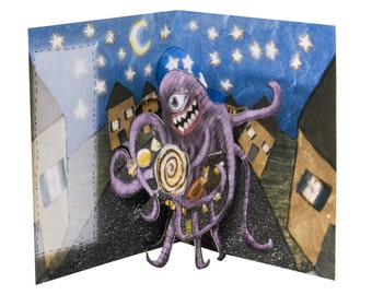 3D Pop Up Card - Candy Monster