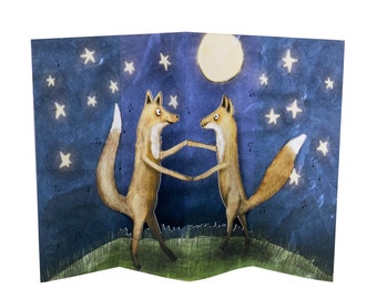 3D Pop Up Card - Fox Dance