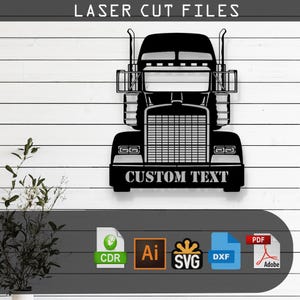Anpassbare Retro LKW Laser geschnittene Vektor-Dateien - SVG, DXF, Glowforge, Cricut, CNC, Metall Wand Kunst, Vintage Auto Dekor, Sofort Download