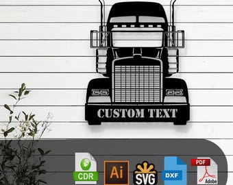 カスタマイズ可能なレトロトラックのレーザーカットベクターファイル - SVG、DXF、Glowforge、Cricut、CNC、メタルウォールアート、ヴィンテージカーの装飾、即時ダウンロード