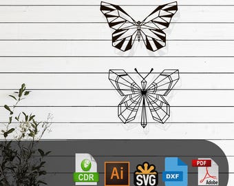 Decorative Butterfly Laser Cut Vector Design – SVG, DXF, Ai, Pdf Files Glowforge, Cricut, CNC, Metal, Wall Decor, Digital Instant Download