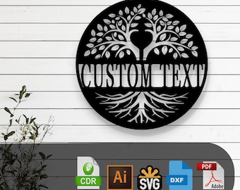 Customizable Tree of Life SVG Laser Cut File – Glowforge, Cricut, Cnc, DIY Spiritual Wall Art, Family Roots Decor, Digital Download