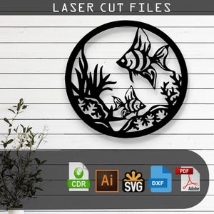 Decorative Fish Laser Cut Vector Design – SVG, DXF, Ai, Pdf Files for ...