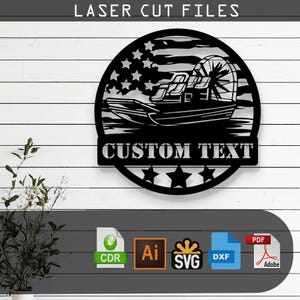 Customizable US Airboat SVG Laser Cut File – Glowforge, Cricut, Cnc, DIY Swamp Boat Decor, Patriotic Wall Art, Digital Download