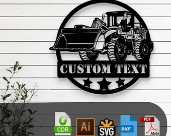 Customizable Bulldozer SVG Laser Cut File – Glowforge, Cricut, CNC, Construction Wall Art, Heavy Equipment Decor, Digital Download